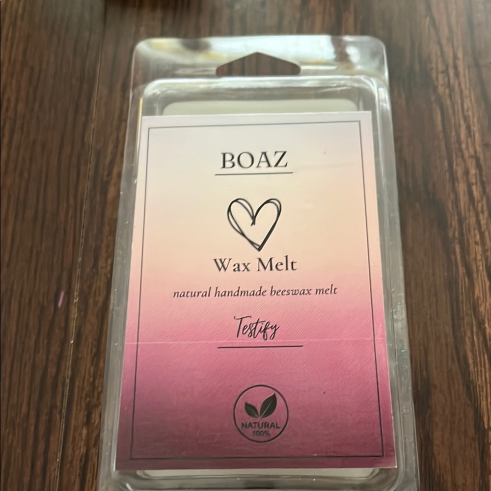Boaz Pink Wax Melt by Testfy I don’t use melts thus was a gift